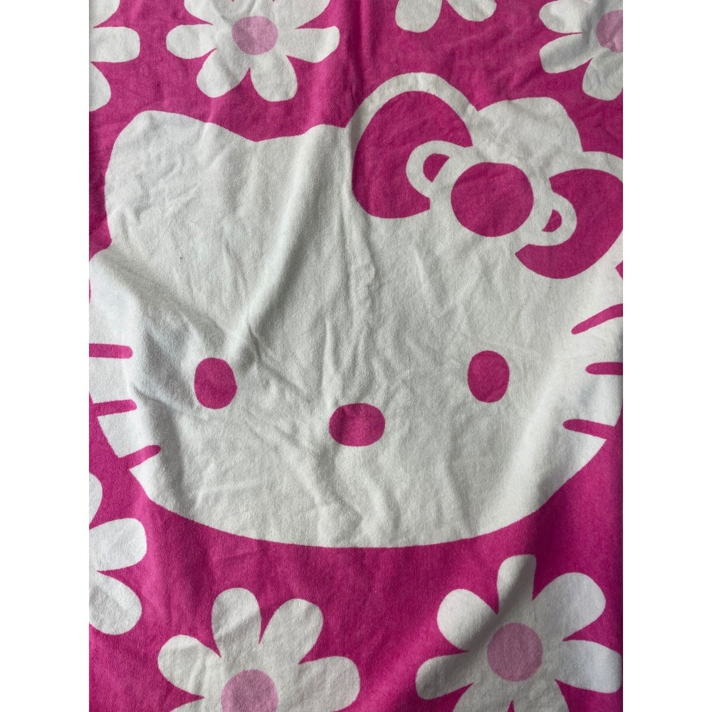 Sanrio Hello Kitty Beach Towel Pink Daisy Floral Cotton Bath Towel Y2K Pink